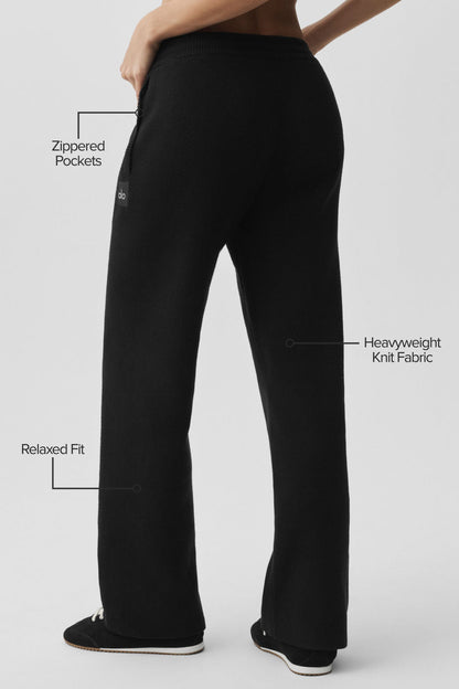 Scholar Straight Leg Sweatpant - Black