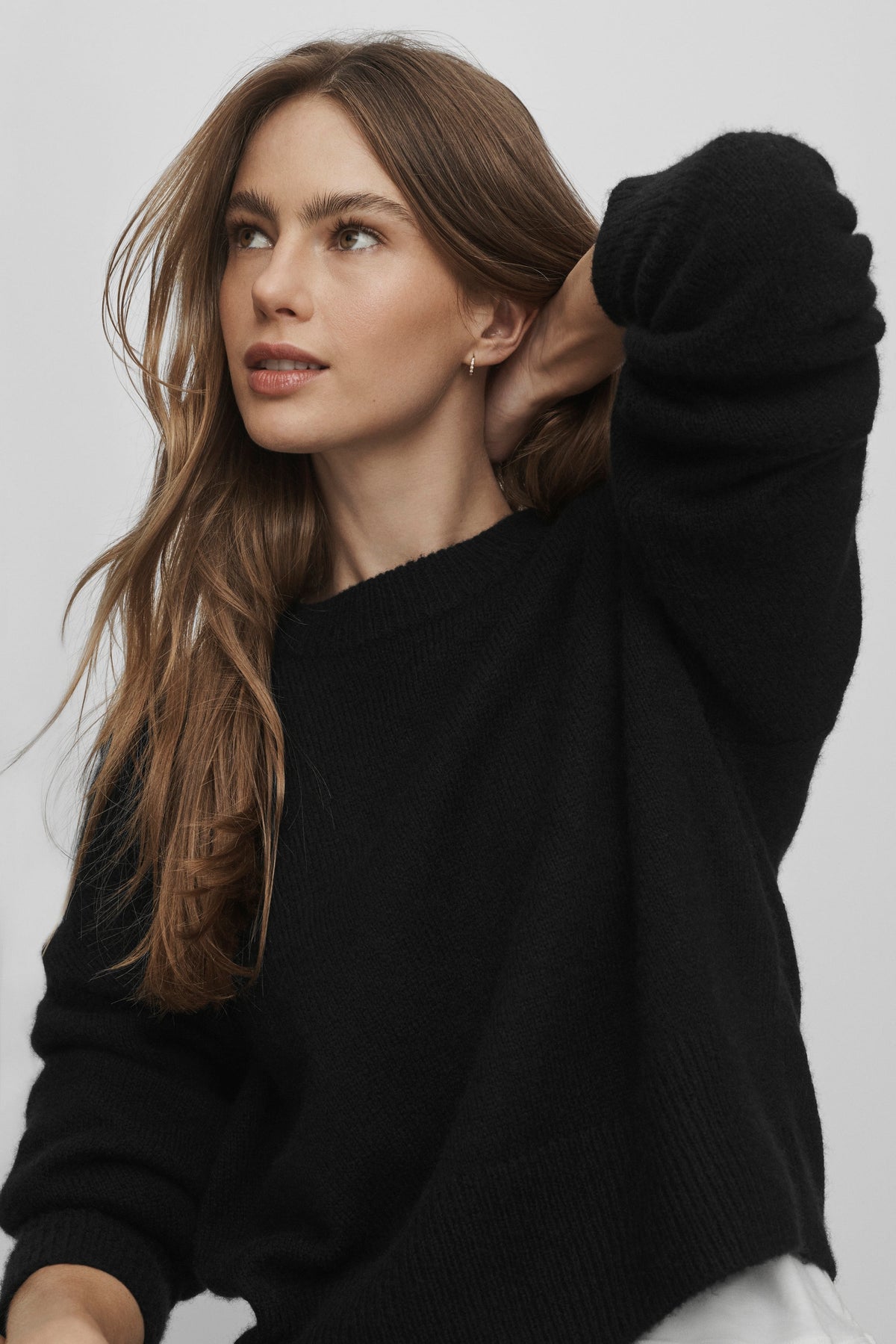 Unisex Wool Cashmere New Class Crewneck Sweater - Black