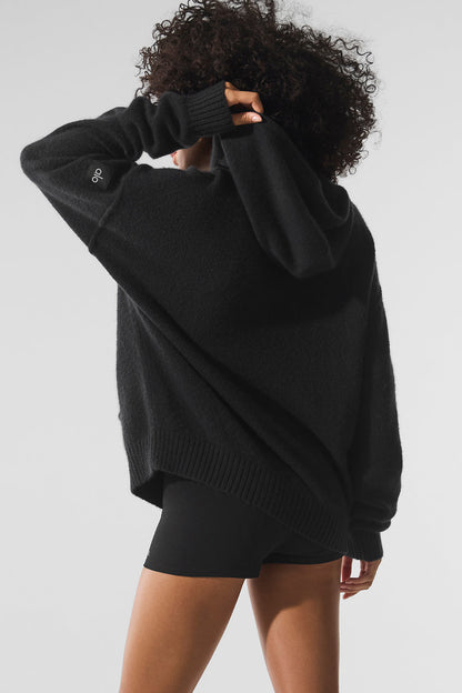 Wool Cashmere New Class Hoodie - Black
