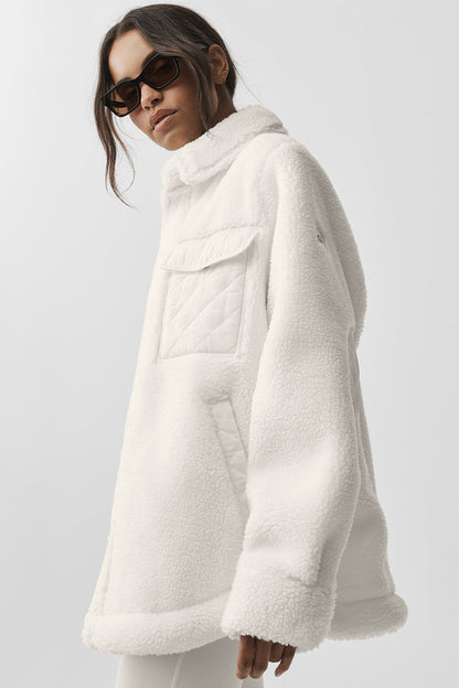 Sherpa Edge Shacket - Ivory