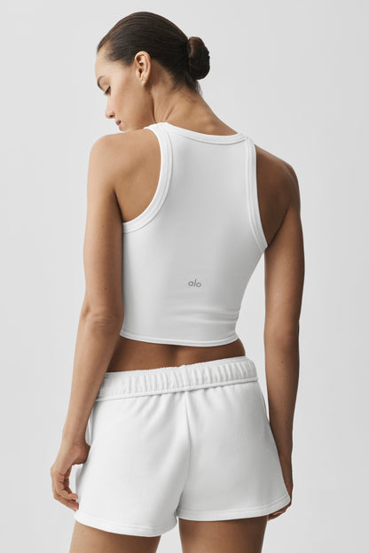 Goddess Ribbed Go-To Tank - White