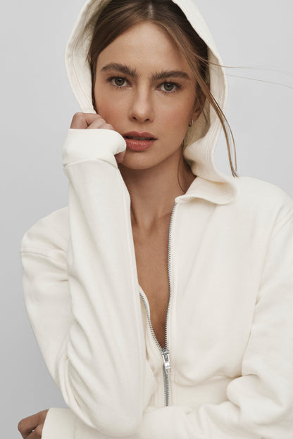 Sweet Escape Zip Up Hoodie - Ivory