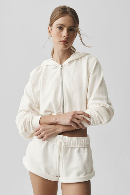 Sweet Escape Zip Up Hoodie - Ivory