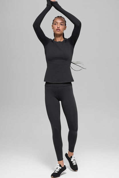 Airbrush Winter Warm High-Waist Nocturne Legging - Black