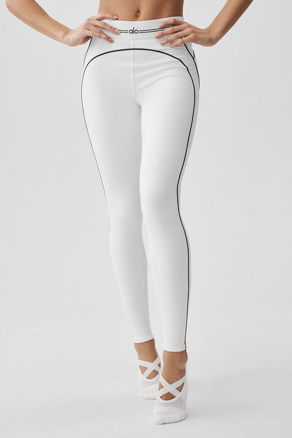 Airbrush High-Waist Heart Throb Legging - White/Black